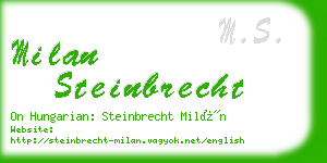 milan steinbrecht business card